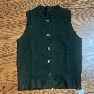Commense Dark Green Sleeveless Knit Top